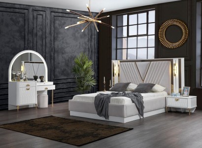 Bedroom Set Bed 2x Bedside table 4pcs Design Modern Luxury Complete it